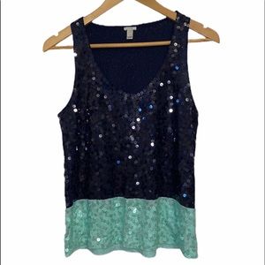 Sequin top two colored